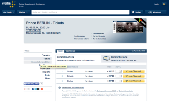 Prince in Berlin – Chronologie eines Ticketvorverkaufs.  (Text aus dem Jahr 2014)